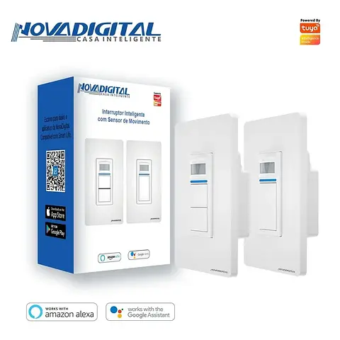Interruptor Inteligente com Sensor de Movimento 1 e 2 Botões